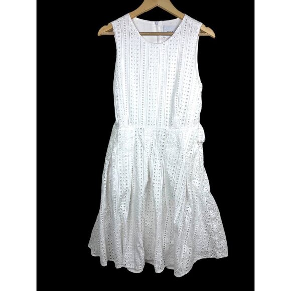 Amour Vert Anouk White Eyelet Dress boho modest size M - Picture 2 of 10